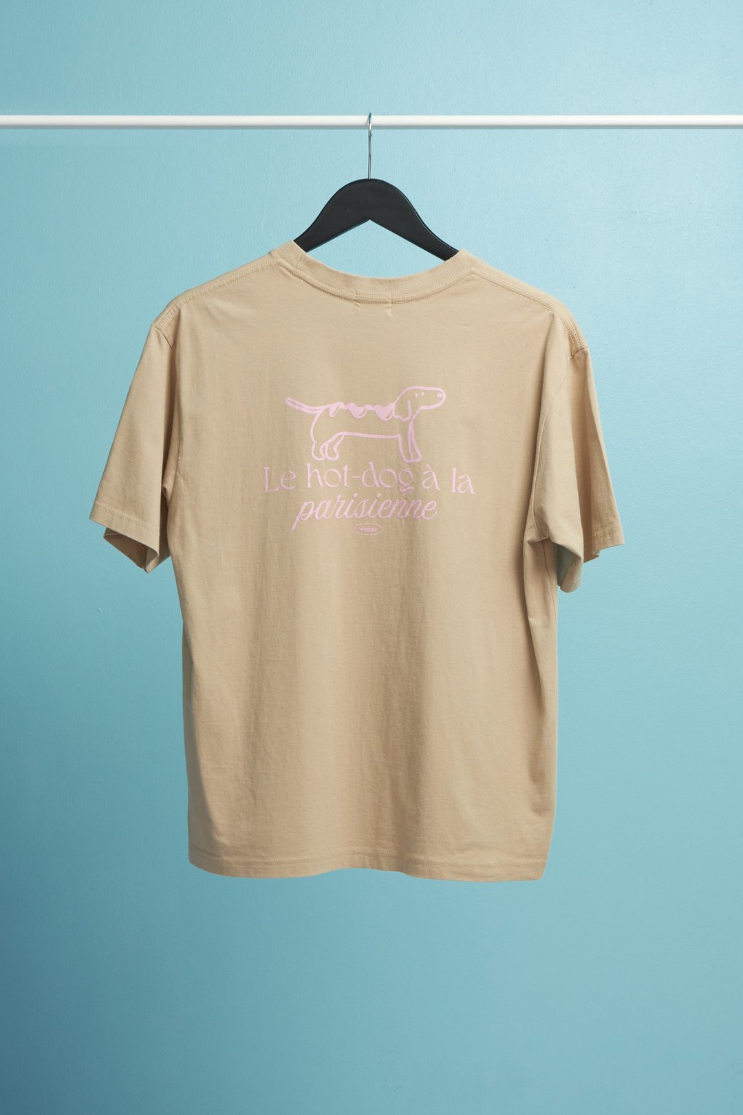 SAUSAGE DOG T-SHIRT LE HOT DOG A LA PARISIENNE UNISEX COTTON 100% - 女装 T 恤 - 其他材质 蓝色