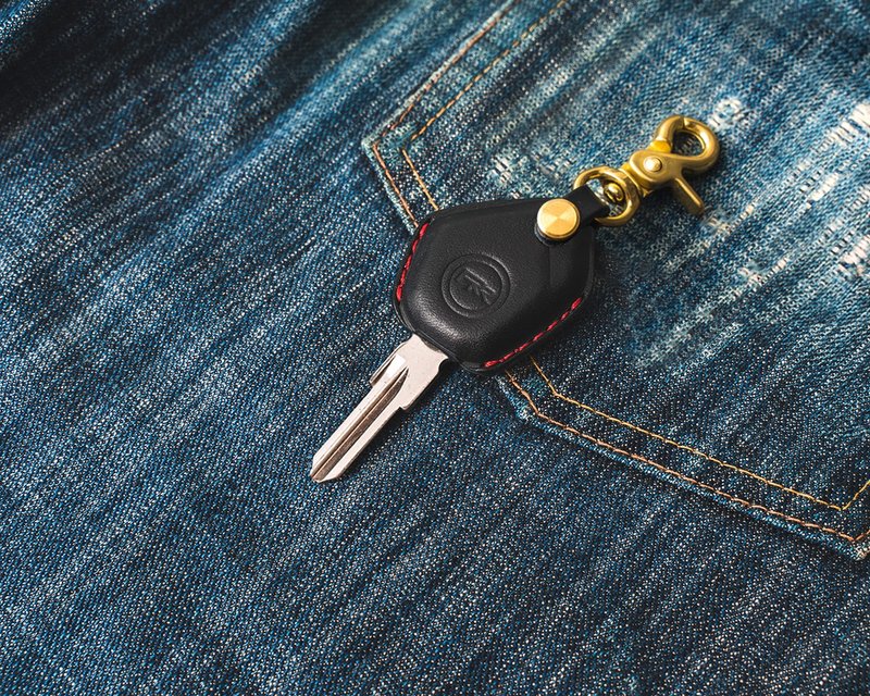 川崎 Kawasaki Ninja ZX-6R RR 汽车钥匙包 钥匙皮套 - 钥匙链/钥匙包 - 真皮 黑色