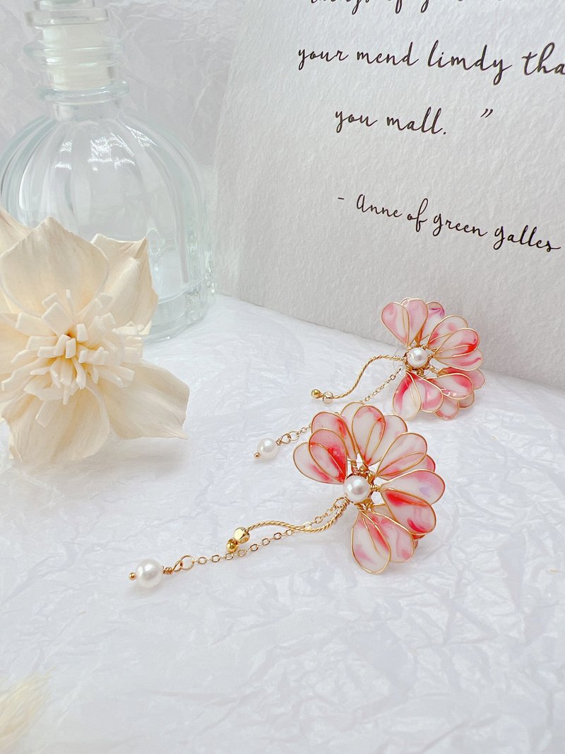 【心向2way耳环】UV胶晕染树脂 手作体验课程  【一人即可开课】 - 金工/饰品 - 树脂 