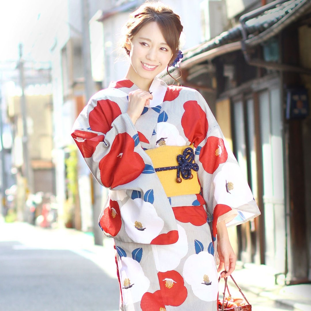 日本 和服 女性 浴衣 腰封 2件组 F Size x03-a4-1 yukata - 其他 - 棉 红色