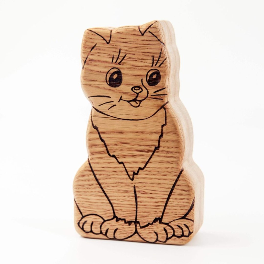Wooden piggy bank, wooden cat toys, Customized gift, coin bank, animal money box - 储蓄罐 - 木头 