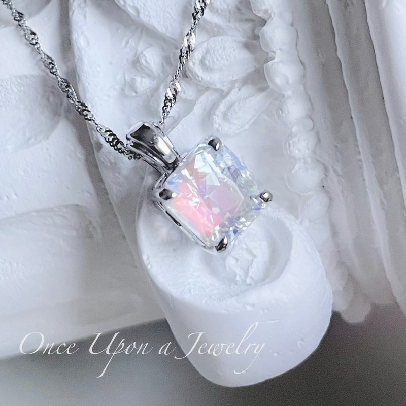 方寸月光 | 彩虹月光石 14k金 项链 附宝石鉴定证书 现货 - 项链 - 宝石 透明