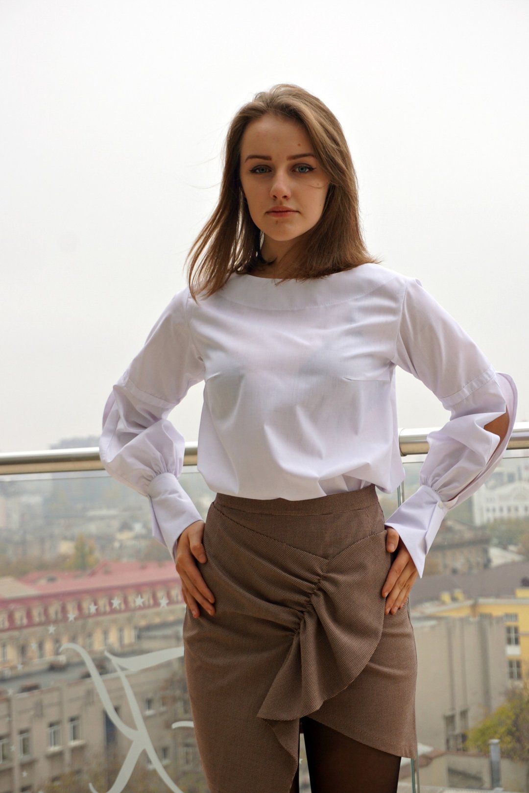 Brown Mini Skirt, Asymmetric mini skirt, Wrap skirt, Women Casual Skirts - 裙子 - 其他材质 咖啡色