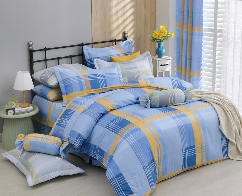 【R896 英伦格纹】100% 40支精梳棉 两用被 - 寝具 - 棉．麻 多色