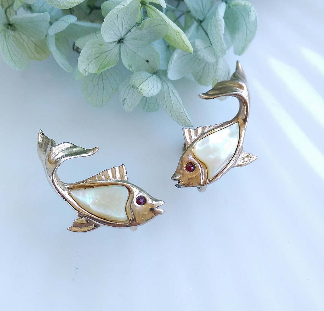 Vintage Jewelry 西洋古董饰品 栓式耳环 - 耳环/耳夹 - 其他材质 金色