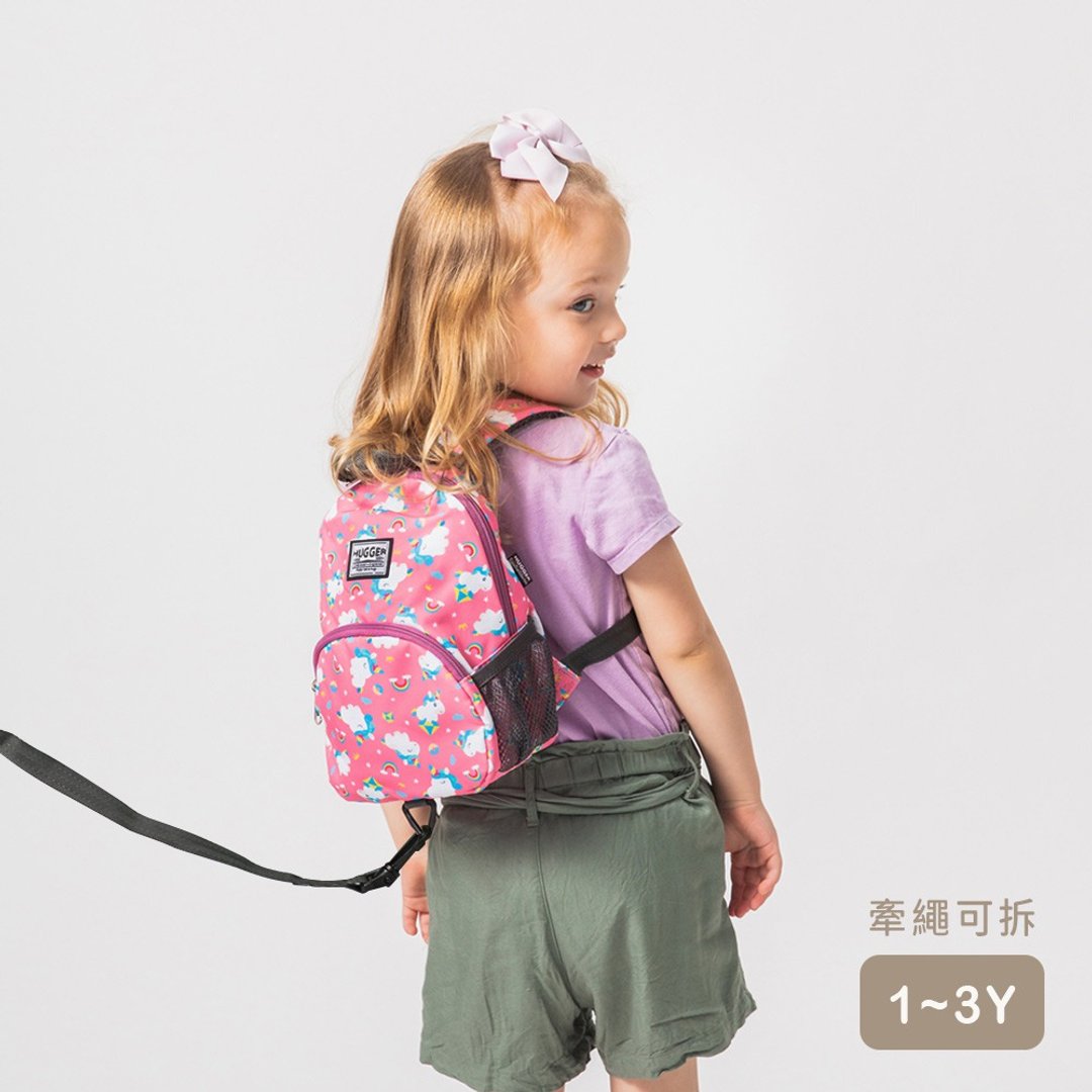 HUGGER 防走失背包 独角兽 附牵绳可拆 小小孩后背包 - 背包/袋子 - 尼龙 粉红色