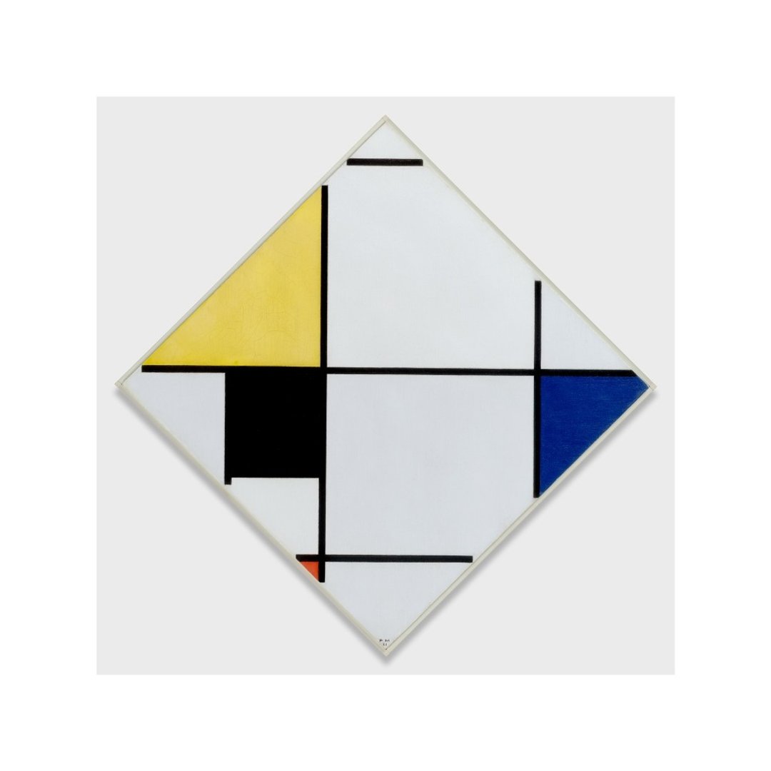 【原版海报】Piet Mondrian | Lozenge Composition with Yellow - 海报/装饰画/版画 - 纸 蓝色