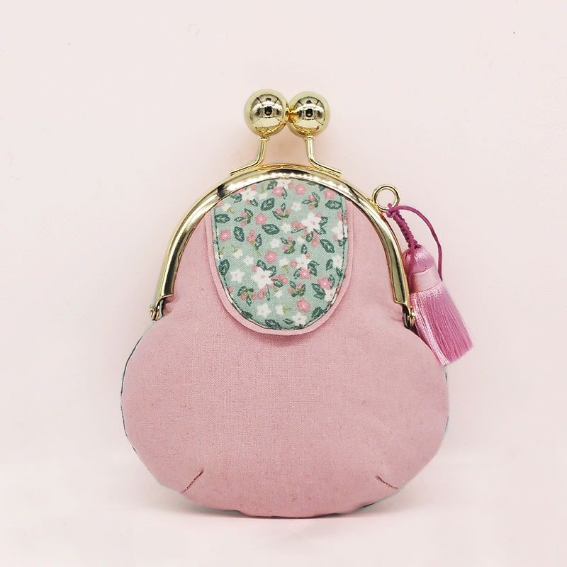 独家【HOPOTOTO】口金零钱包钱包原创乡间印花手作 - 零钱包 - 棉．麻 粉红色