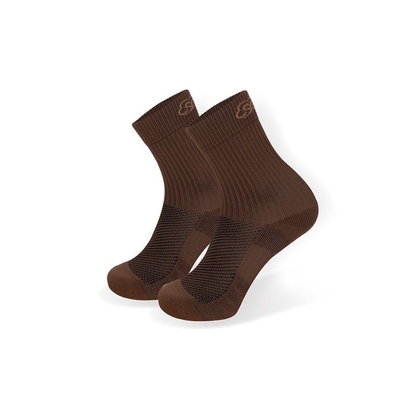 SOFT 医疗级 轻压柔软舒适防蚊袜 儿童款 运动袜 中筒袜 1双 - 袜子 - 尼龙 咖啡色