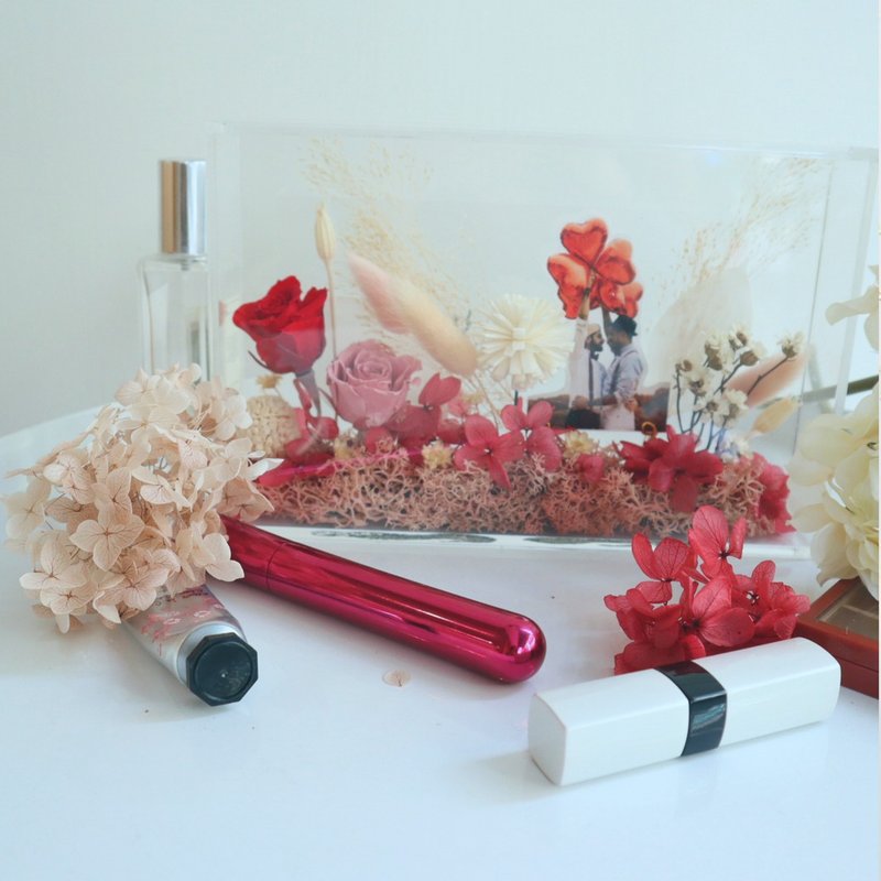 永生花相框手作材料包_热情烈焰红 (母亲节 情人节 毕业 纪念日) - 植栽 - 植物．花 红色