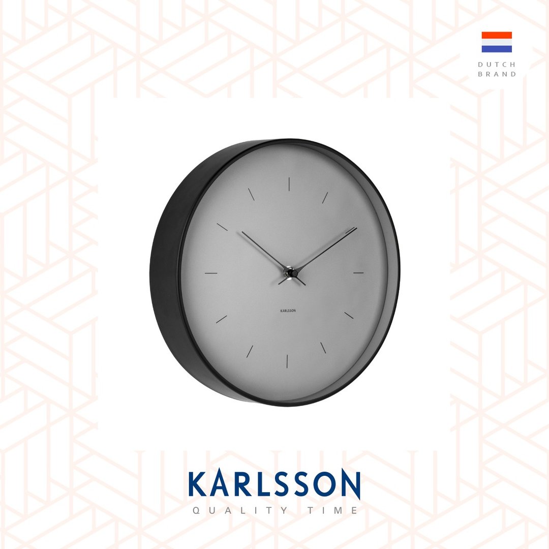 荷兰Karlsson wall clock 27.5cm Butterfly Hands grey - 时钟/闹钟 - 其他金属 灰色