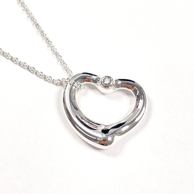 【日本直送 二手美品】蒂芙尼 TIFFANY&Co. 项链 经典心形 艾尔莎·佩瑞蒂 925 纯银/钻石 银色 抛光处理 - 项链 - 纯银 银色