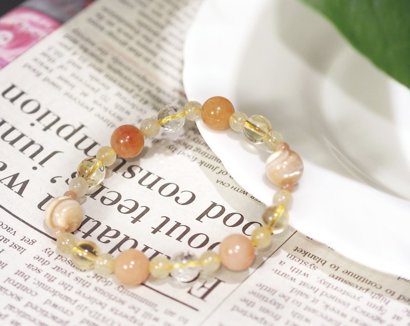 流金年华 l 招财 • 聚财 • 守财 l 黄水晶/钛晶 - 手链/手环 - 水晶 黄色