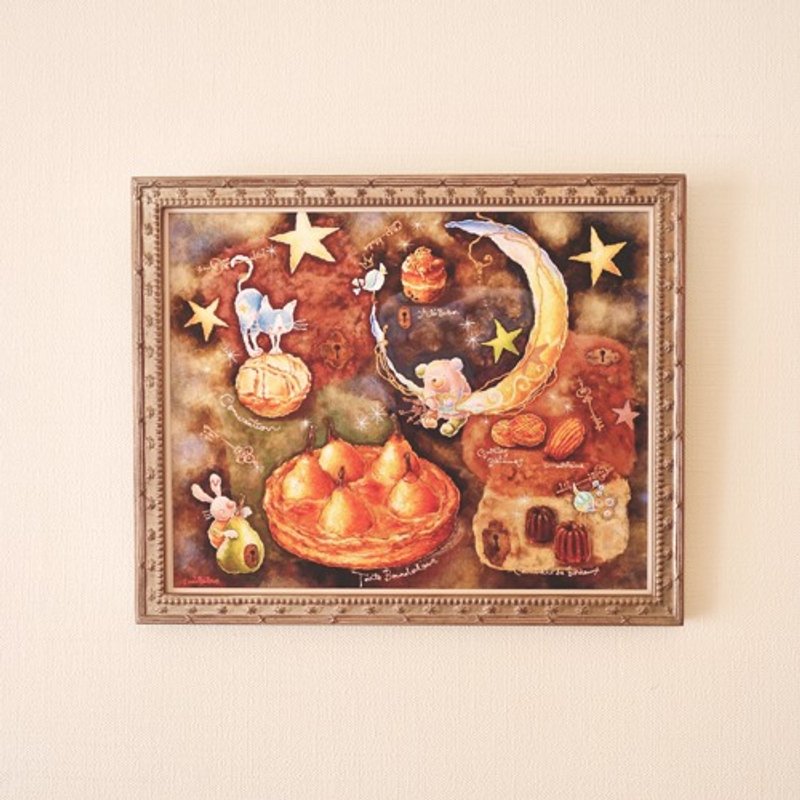 手工上色艺术微喷印刷，秘密烘焙糖果工作室，带框 - 海报/装饰画/版画 - 纸 