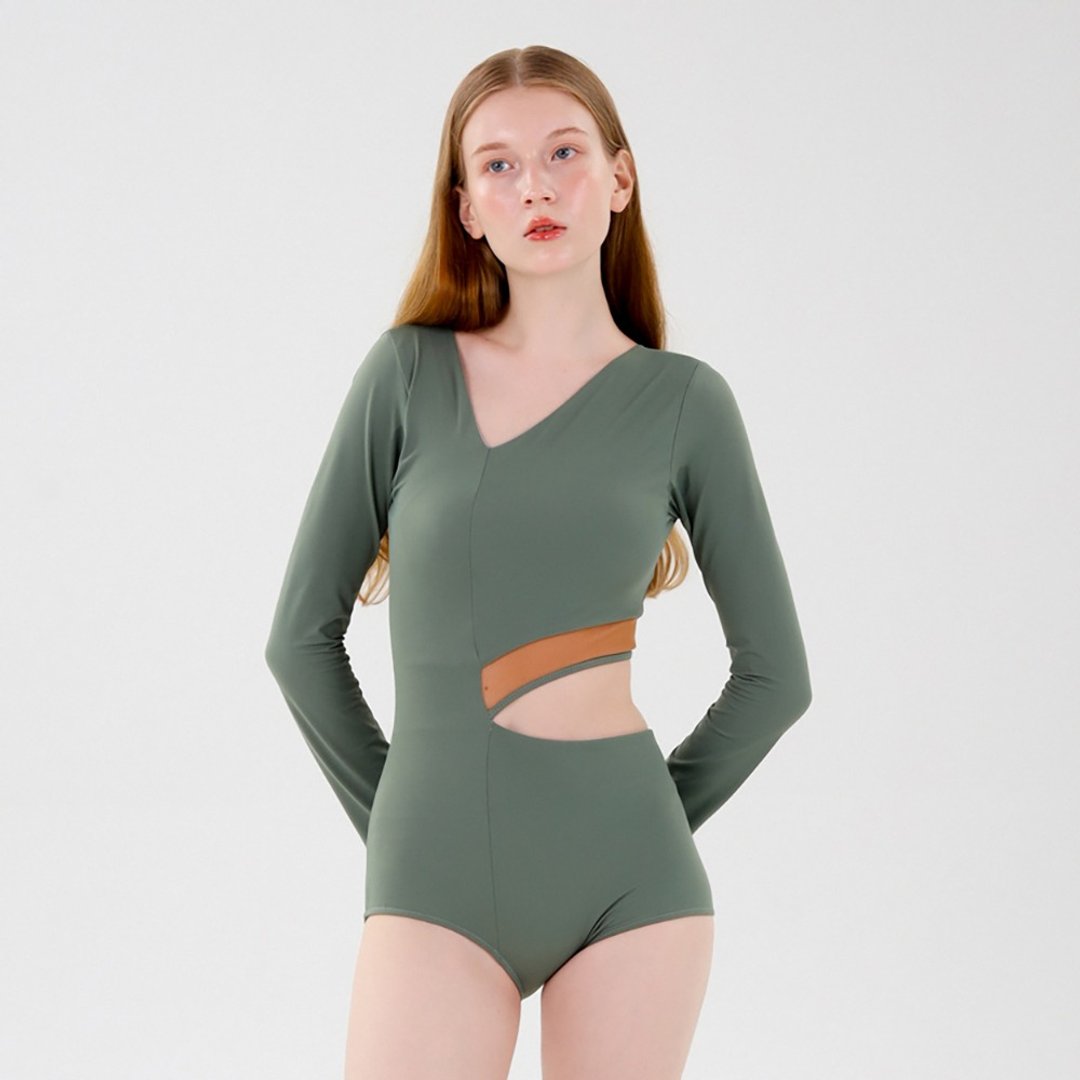 RECYCLE FABRICS - Meg 套装 - 绿色 / 连体泳衣 082GREE - 女装泳衣/比基尼 - 环保材料 绿色
