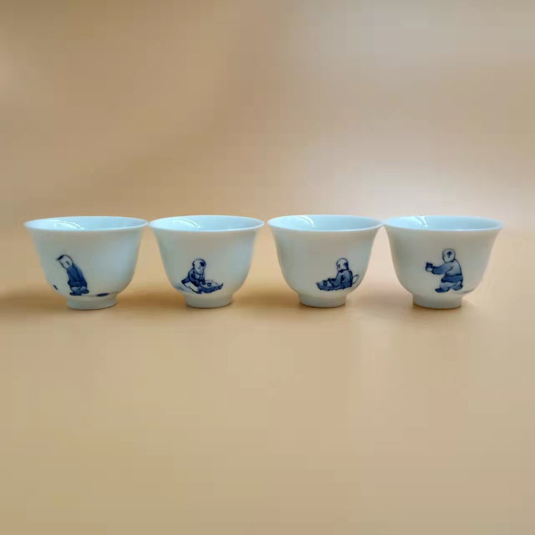 拾金 白瓷青花  清湛闻杯 - 茶具/茶杯 - 瓷 