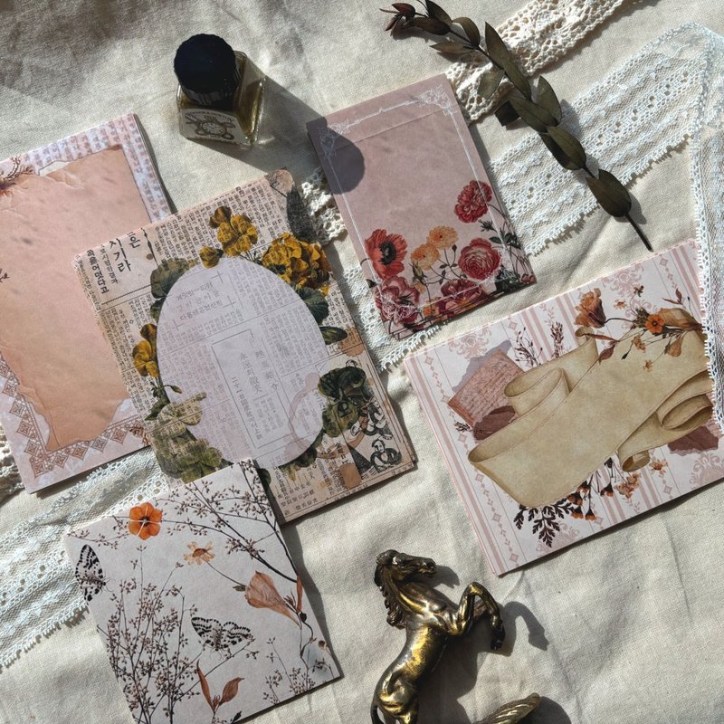 Light-Flower Cafe 迷你信纸组 - 信封/信纸 - 纸 咖啡色