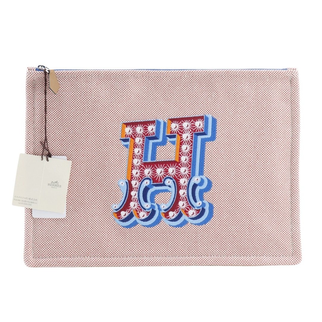 [日本直送] 爱马仕游艇 GM Electric Pouch Flat Pouch Toile GM橙女款 [二手] - 化妆包/杂物包 - 棉 橘色
