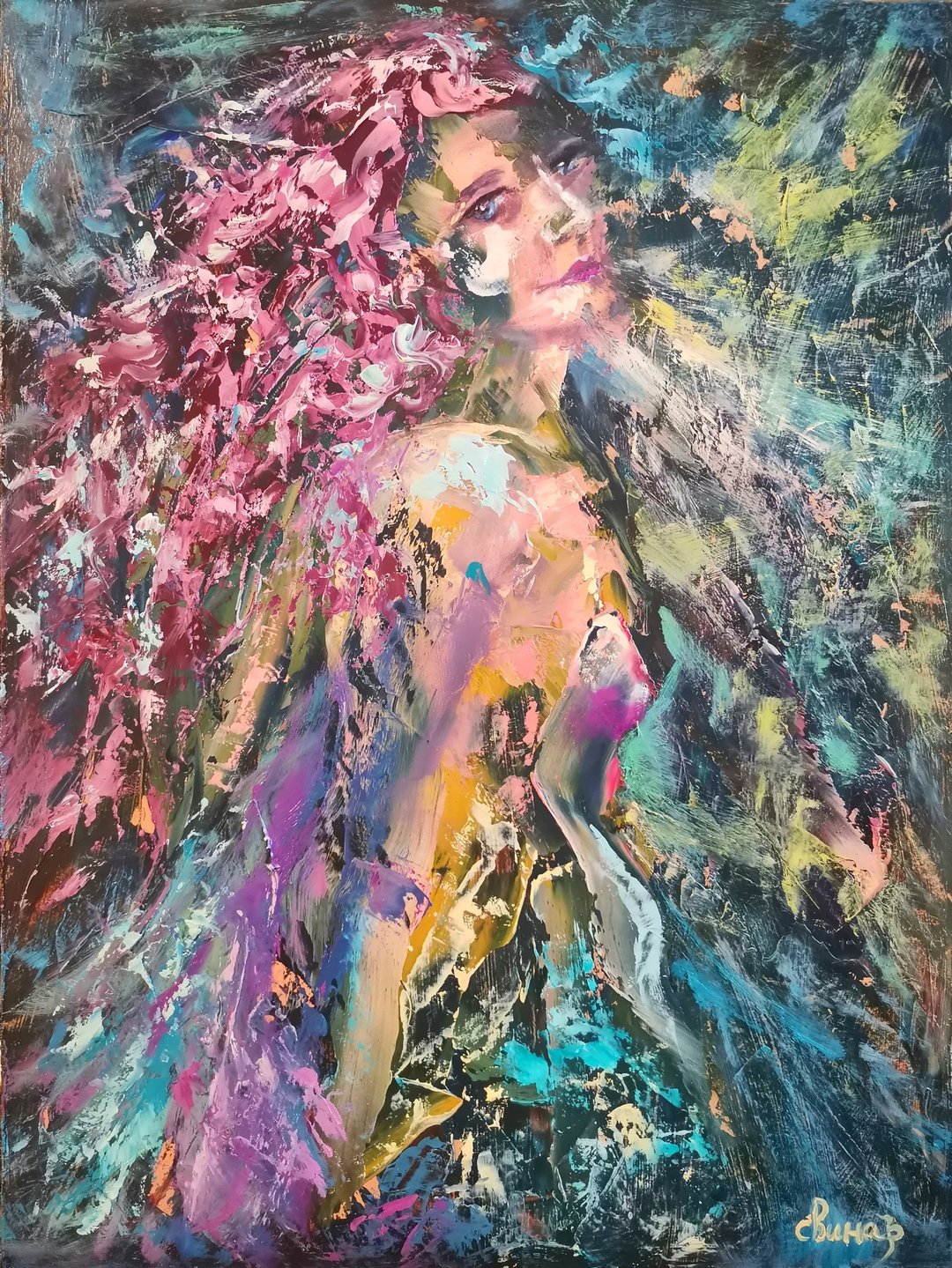 Nude Dream-art Abstract Angel Girl Art Original Oil Painting Artist Svinar Oksan - 其他 - 其他材质 多色