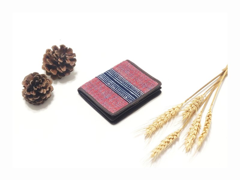 Hmong Card Case, Hemp Business Card Holder, Gift Card Holder - 名片架/名片座 - 其他人造纤维 红色