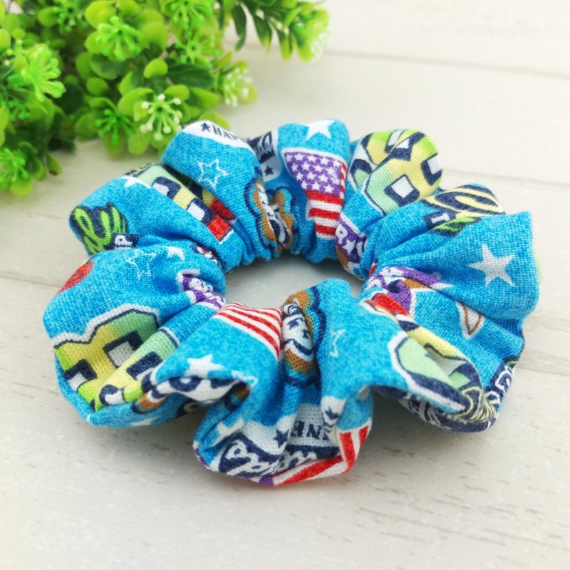 美国疯-蓝。手工甜甜圈发束 大肠圈 - 发饰 - 棉．麻 蓝色