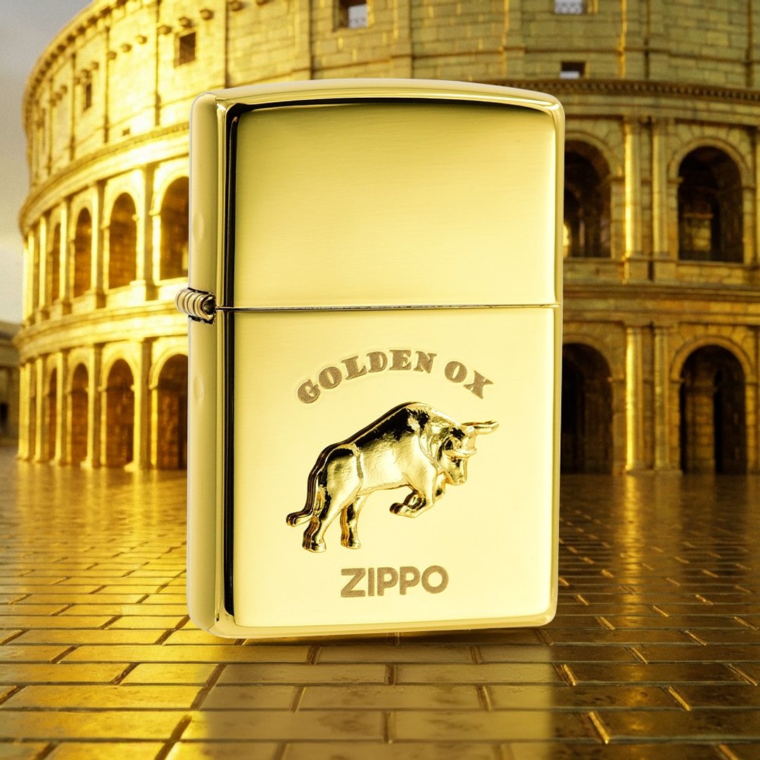【ZIPPO官方旗舰店】黄金牛防风打火机-腾跃金牛 ZA-2-183A - 其他 - 铜/黄铜 金色