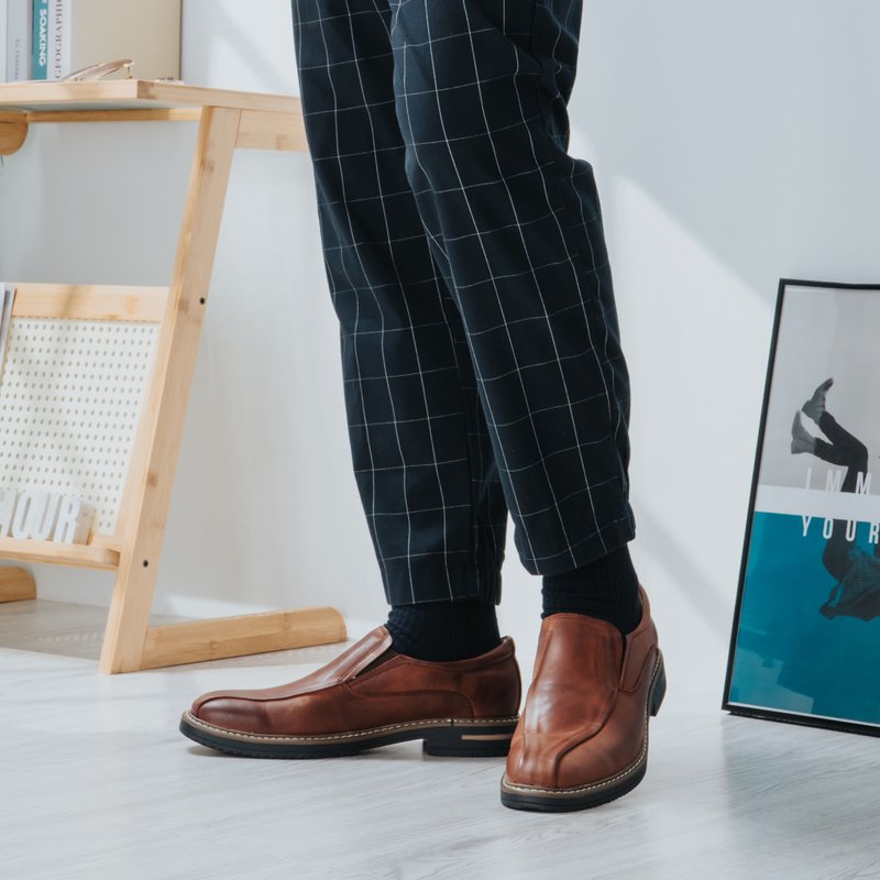 【率性百搭】MIT舒适休闲鞋。真皮。浓淬咖5612 - 男款皮鞋 - 真皮 咖啡色