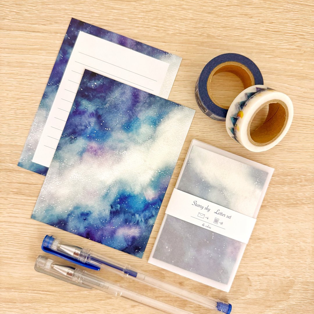 星空 迷你信纸组 - 信封/信纸 - 纸 蓝色