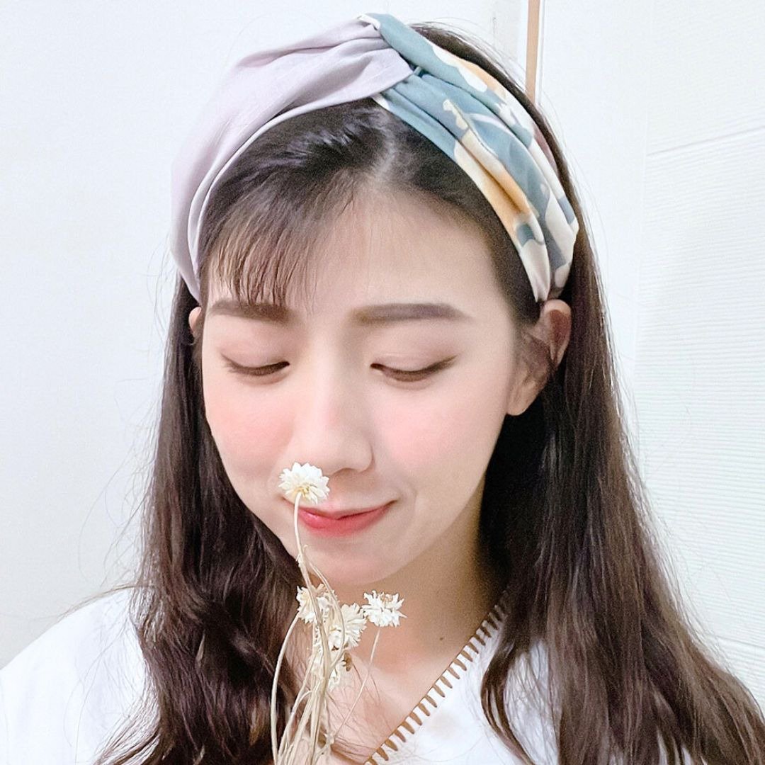 纯手工高弹力发箍 日本绝美手绘晕染花朵 扭结发箍 订制高弹力发 N - 发饰 - 棉．麻 多色