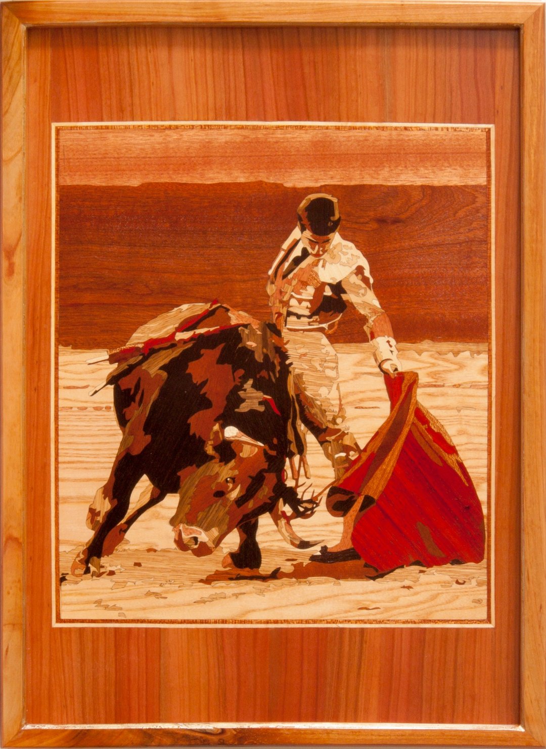 斗牛框木画 Corrida 斗牛士家居装饰波西米亚风格镶嵌细工 - 墙贴/壁贴 - 木头 橘色