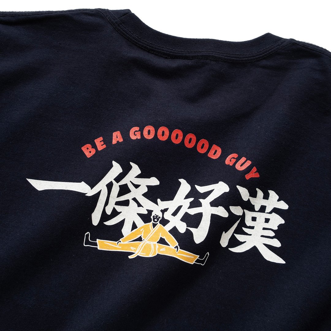 【GOOD DAY】一条好汉图案Tee (ZT1021) - 男装上衣/T 恤 - 棉．麻 蓝色