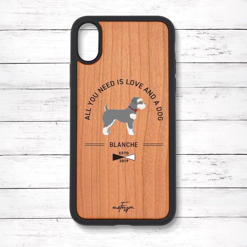 【刻名字】迷你雪纳瑞（基本款）减震型木质iPhone保护壳 - 手机壳/手机套 - 木头 咖啡色