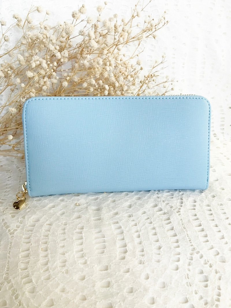 三夹层钱多多长夹 天空蓝 女友最爱 圣诞节 情人节 交换礼物 - 皮夹/钱包 - 人造皮革 蓝色