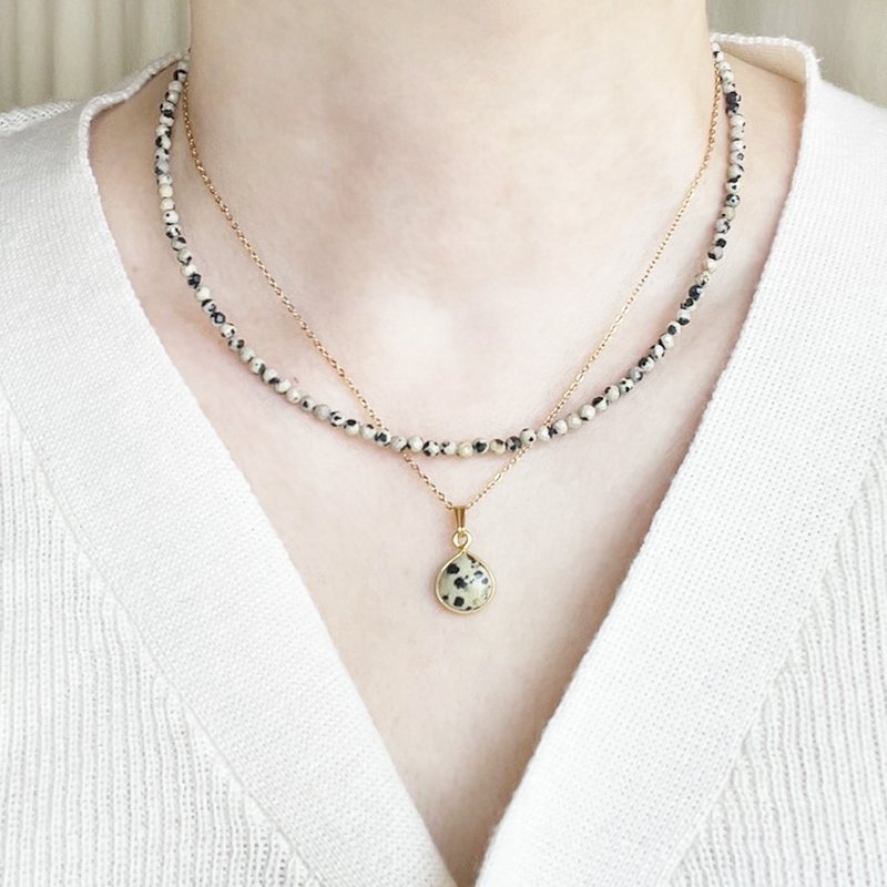 【秋冬新品】斑点狗碧玉项链套装 - 项链 - 半宝石 多色