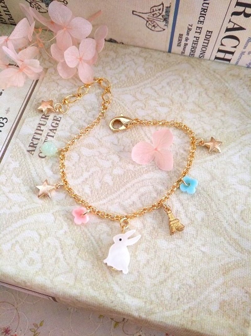 Garohands 天然海贝小白兔铁塔星星花朵砂糖珠手感手链 B312 礼物 纯真 可爱 - 手链/手环 - 其他材质 多色