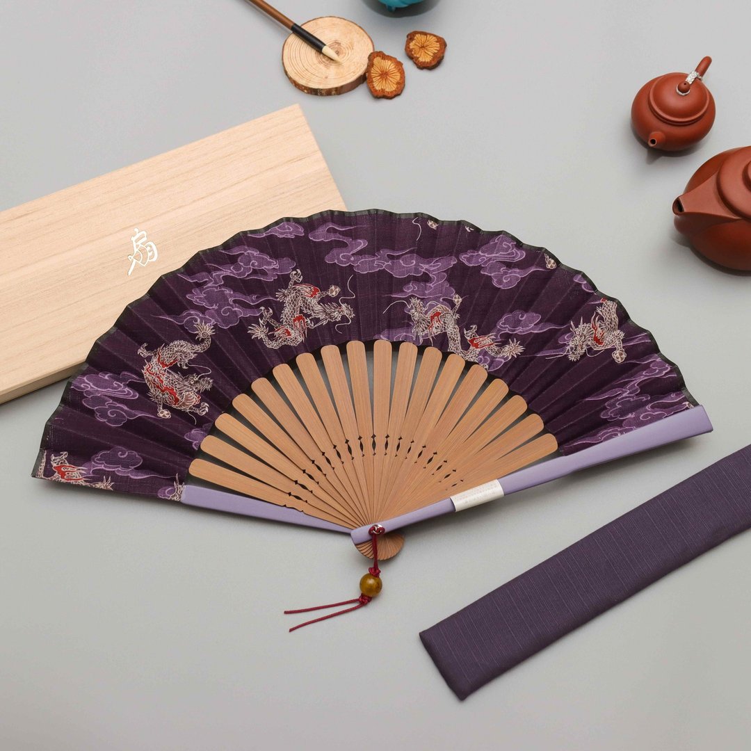 京都飞龙系列扇子(紫) - 扇子 - 棉 