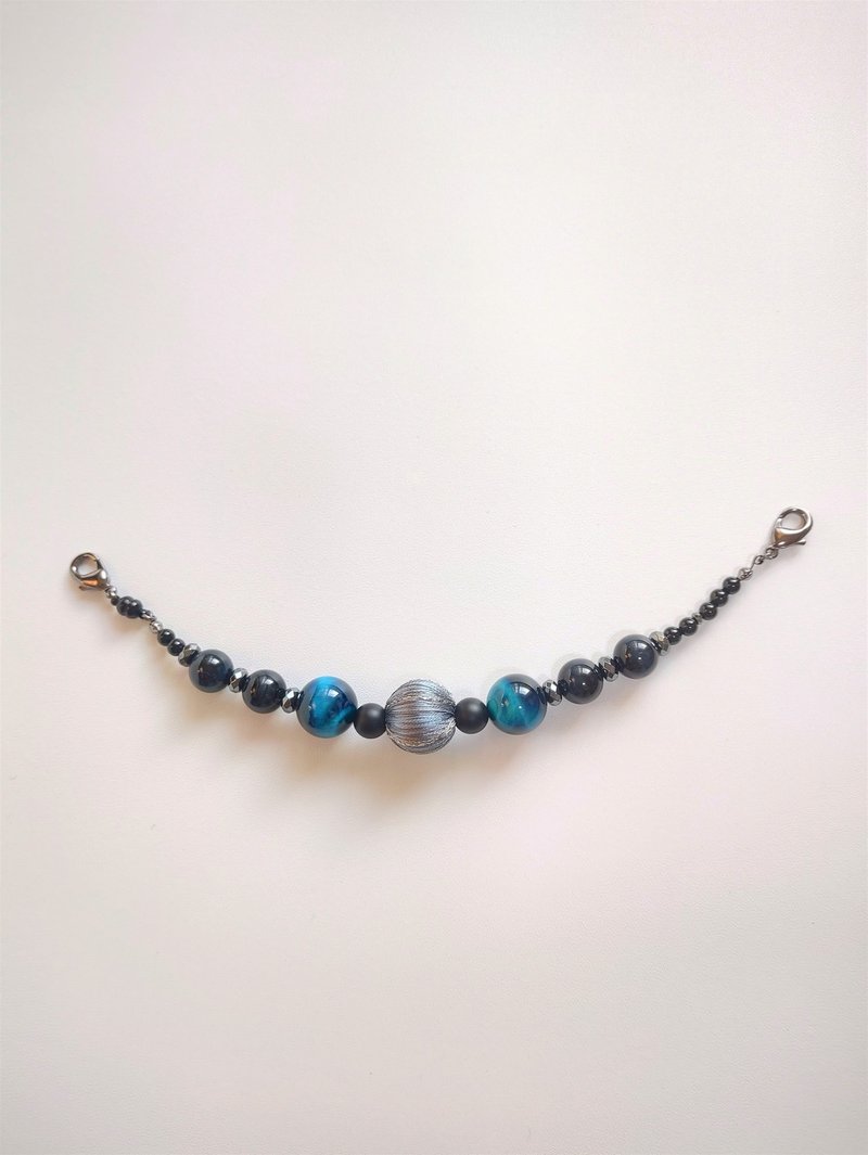 Natural stone magnetic Haori string #02 / Kimono accessory / Blue green Haori string - 其他 - 宝石 多色