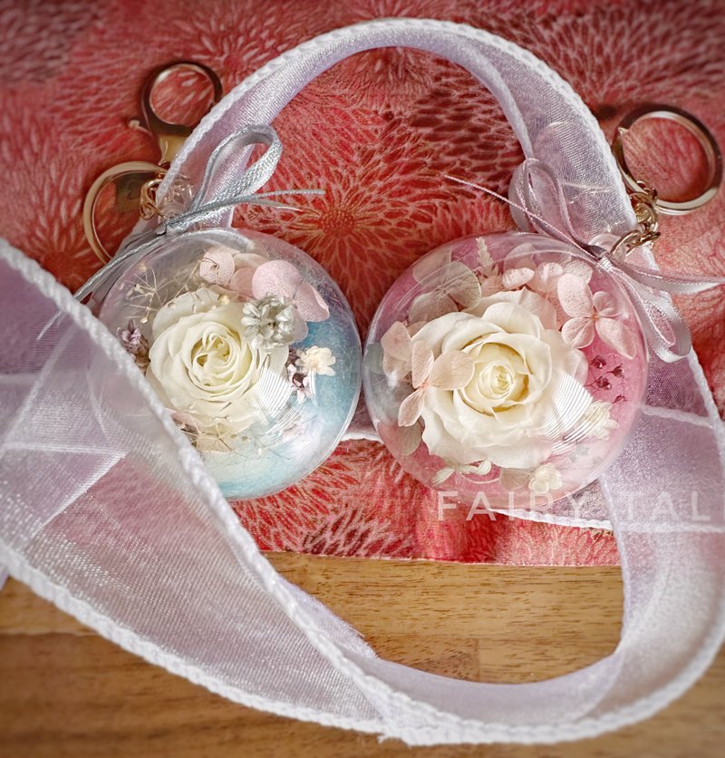 小精灵不凋花钥匙圈 - 干燥花/捧花 - 植物．花 粉红色