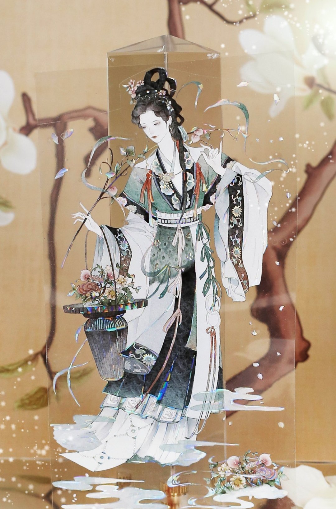 瑶光引 古風東方美人 PET 和紙膠帶 貝殼光 10米卷 台灣製 - 纸胶带 - 其他材质 多色