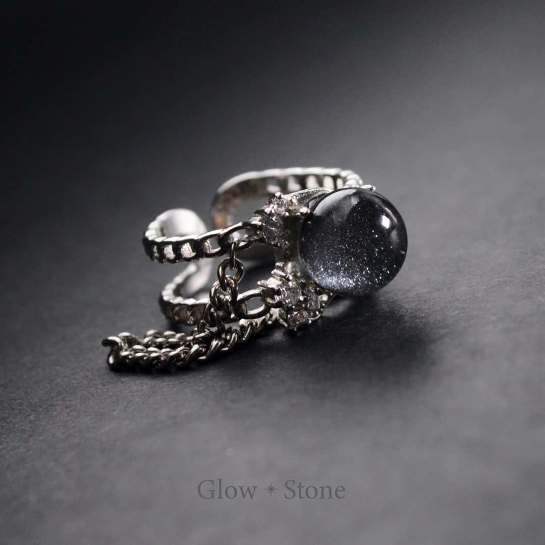 GLOW STONE蓝沙云母幽灵 戒指 - 戒指 - 水晶 蓝色