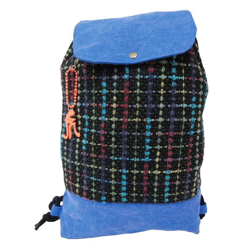 【Is Marvel】彩绘棋盘束口 后背包 - 后背包/双肩包 - 聚酯纤维 蓝色