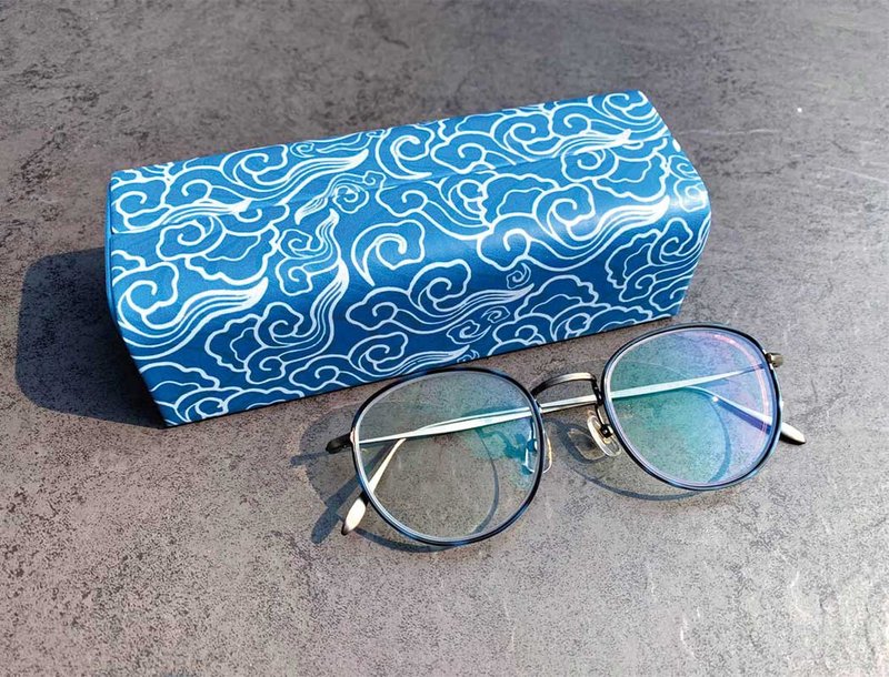 蓝色图腾多功能收纳盒/眼镜盒/手机架 - 收纳用品 - 其他材质 蓝色