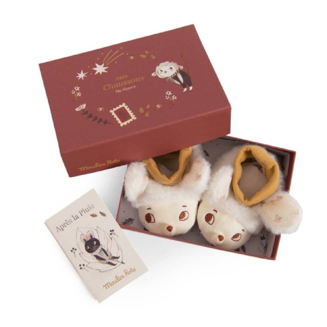 法国 Moulin Roty 婴儿鞋套礼盒-绵羊 - 婴儿鞋 - 棉．麻 多色