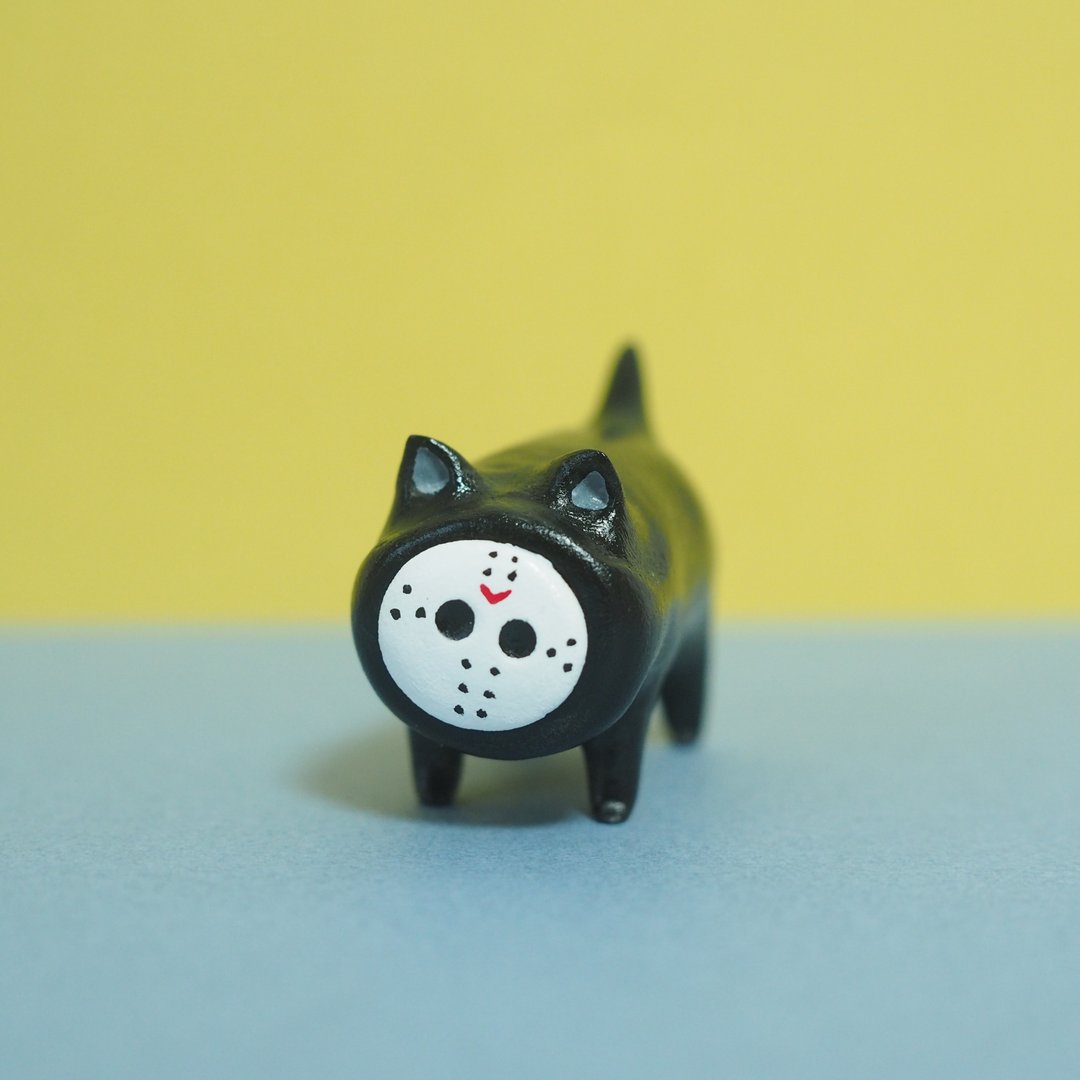 面具猫 - 玩偶/公仔 - 粘土 黑色