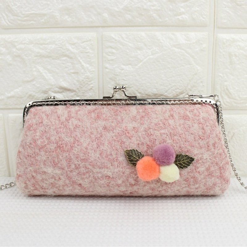 上新品首件5折）可绣字 刻字 口金包 文艺 旗袍包 斜挎包 手机包 手拿包 晚宴包 化妆包 iphone 手机袋 笔袋 生日礼物 客制礼物 - 手拿包 - 纸 粉红色