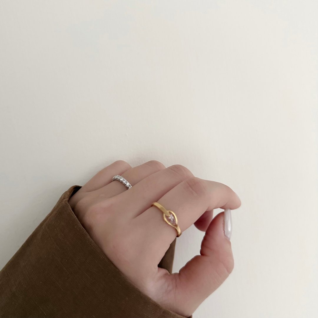 钛钢・柔光叶影・胎毛戒指 毛发戒指 - 婴儿饰品 - 不锈钢 