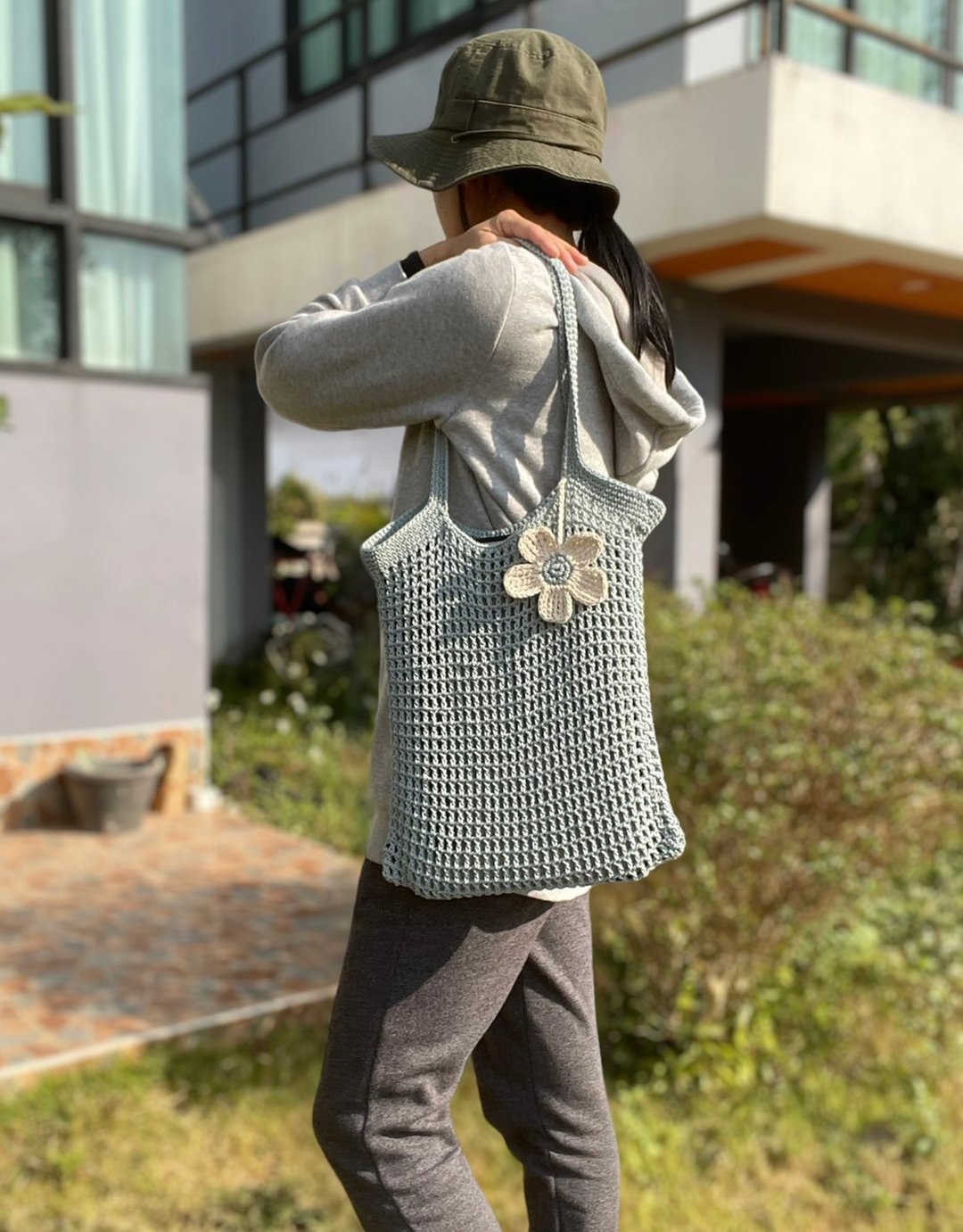 Crochet Net Bag, Crochet Cotton Bag, - 其他 - 棉．麻 绿色