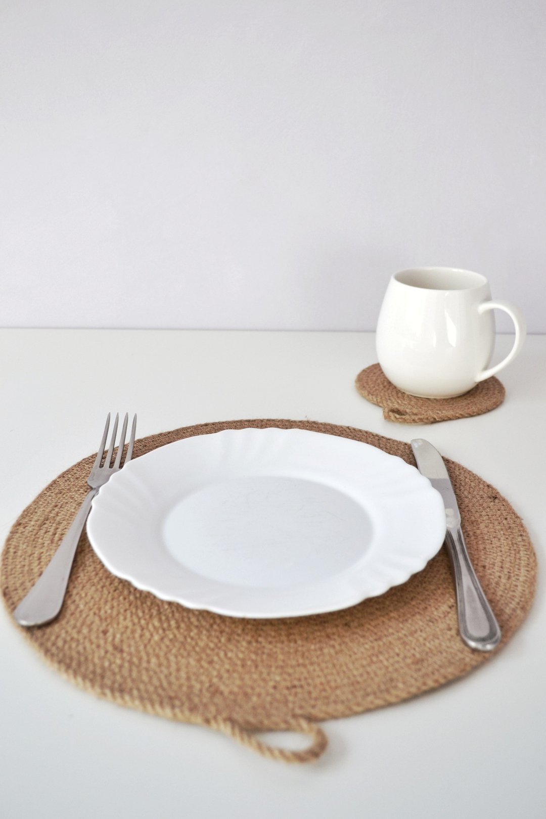 Placemats Set Jute Rope , Jute Coasters Set , Round Placemats , Plate Mats - 餐垫/桌巾 - 棉 卡其色