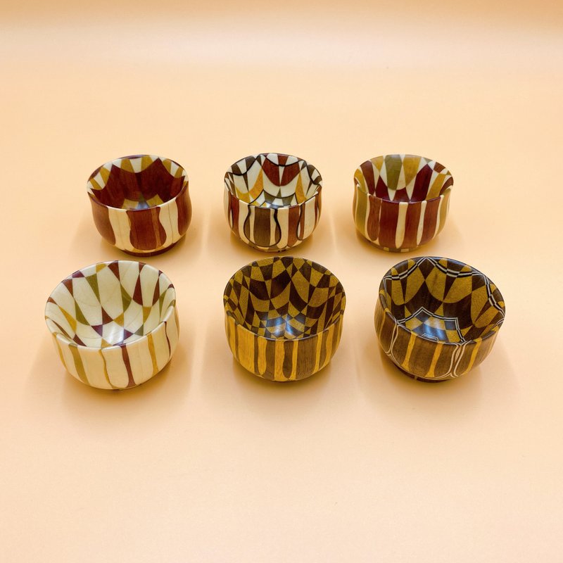 【箱根寄木细工】日本工艺品 小酒杯 杯子(单个) - 酒杯/酒器 - 木头 咖啡色