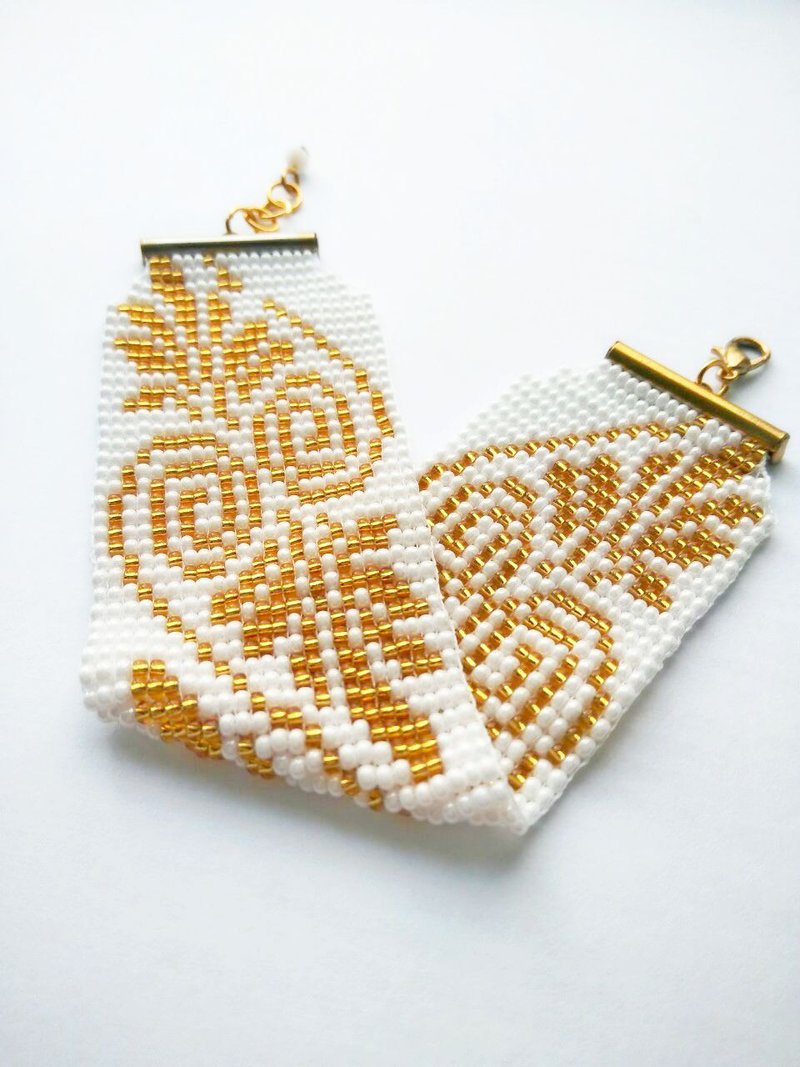 新娘白金手链  新娘饰品  伴娘手链   手工饰品 - 手链/手环 - 玻璃 金色